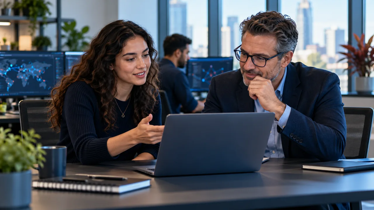 Cybersecurity candidate discussing technical experience with a hiring manager
